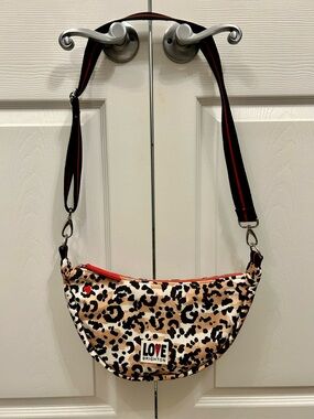 Love Brighton Spotted Love Swing Bell Bag Womens Small Beige Leopard Print Zip